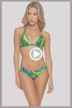 MYSTICAL GARDEN - Triangle Halter Top & Seamless Full Ruched Back Bottom • Multicolor