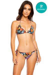 LOVE SPELL - Triangle Top & Wavy Ruched Back Tie Side Bottom • Multicolor