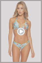 FLORIDA BABE - Triangle Halter Top & Seamless Full Ruched Back Bottom • Multicolor