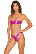 ROCKSTAR - Underwire Push Up Bandeau Top & High Leg Bottom • Neon Pink