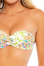 SECRET GARDEN - Underwire Push Up Bandeau Top & Seamless Full Ruched Back Bottom • Multicolor