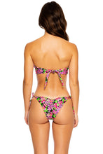 SEXY SEÑORITA - Ruffle Bandeau & Tie Side Brazilian Bottom • Pink Black