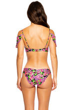 SEXY SEÑORITA - V Ruffle Top & Full Ruched Back Bottom • Pink Black