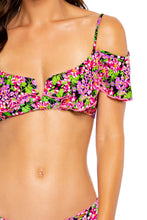 SEXY SEÑORITA - V Ruffle Top & Full Ruched Back Bottom • Pink Black