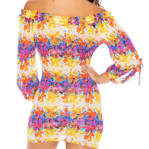 DULCE TORMENTO - Ruffle V Neck Tunnic