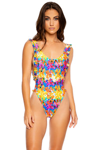 DULCE TORMENTO - Tank Open Sides Thong One Piece Bodysuit • Multicolor