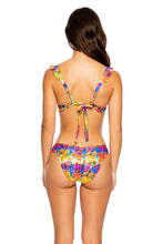 DULCE TORMENTO - Ruffle Cross Back Halter Top & Seamless Full Ruched Back Bottom • Multicolor