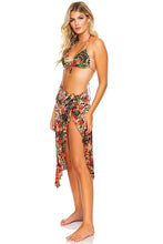 LA VIDA ES UN CARNAVAL - Molded Push Up Bandeau Halter Top & Ruffled Pareo • Multicolor