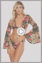 LA VIDA ES UN CARNAVAL - Stitched Bell Sleeve Crop Top & High Leg Bottom • Multicolor