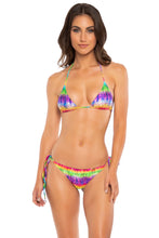 AFTERGLOW - Triangle Top & Wavey Ruched Back Tie Side Bottom • Multicolor