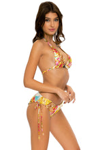 WONDERLAND - Triangle Halter Top & Drawstring Side Full Bottom • Multicolor