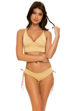 WONDERLAND - Cross Back Bustier Top & Drawstring Side Full Bottom • Multicolor