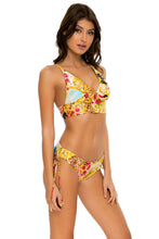 WONDERLAND - Cross Back Bustier Top & Drawstring Side Full Bottom • Multicolor