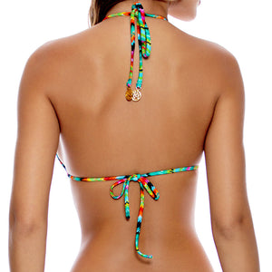 HOLA VERANO! - Molded Cup Push Up Tri Halter Top