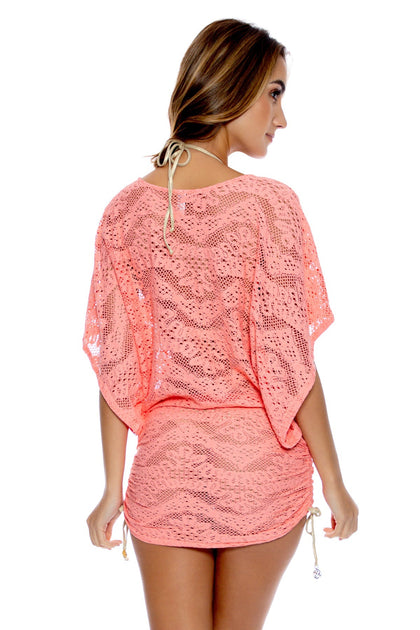 DELICIA - South Beach Dress • Coral