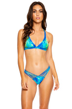 ANTOJITOS DEL MAR - Cristallized Adjustable Back Halter Top & Strappy Ruched Back Bottom • Multicolor