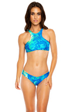 ANTOJITOS DEL MAR - Glam High Neck Top & Tab Sides Full Bottom • Multicolor