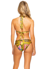 BACK  IN TIME - Triangle Halter Top & Seamless Full Ruched Back Bottom • Multicolor