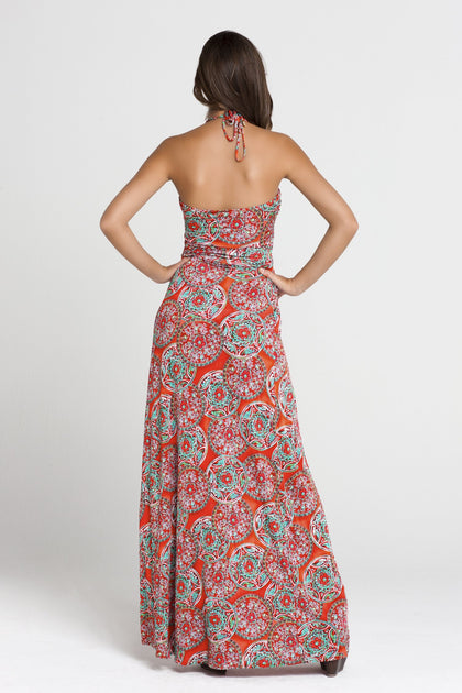 AZULEJOS DEL MAR - "cocktail Hour" Maxi Dress • Multicolor