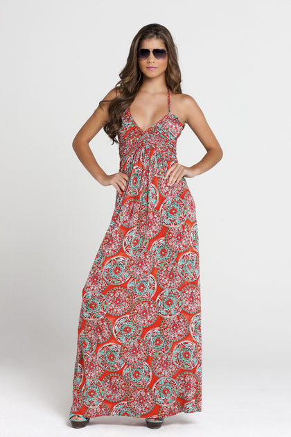 AZULEJOS DEL MAR - "cocktail Hour" Maxi Dress • Multicolor
