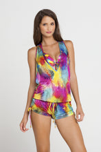 PLAYA CARAMELO - T Back Romper • Multicolor