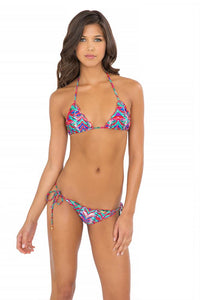 BESOS DE SAL - Wavey Triangle Top & Wavey Ruched Back Brazilian Tie Side Bottom • Multicolor
