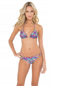 BESOS DE SAL - Strappy Cut Out Triangle Top & Strappy Front Side Moderate Bottom • Multicolor