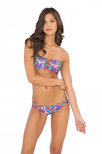BESOS DE SAL - Strappy V Cut Out Bandeau Top & Strappy Cut Out Tiny Bottom • Multicolor