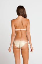 SI SOY SIRENA - Scalloped Underwire Push Up Bandeau Top & Scalloped Back Tie Side Ruched Full Bottom • Gold Rush