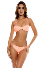 VERANO DE RUMBA - Multi Cross Strap Bra Top & Multi Strings Full Bottom • Miami Peach