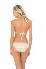 DIAMANTES DE CORAL - Triangle Halter Top & Braided Side Full Bottom • White