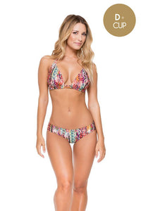 MY WAY - Triangle Halter Top & Seamless Ruched Back Full Bottom • Multicolor