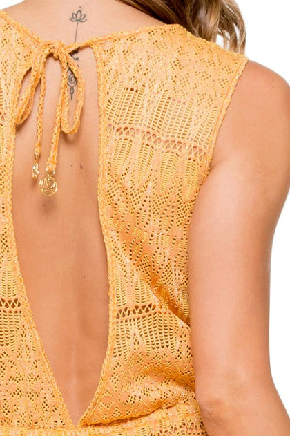 OBSESSION - Scalloped Romper • Cuban Sunset