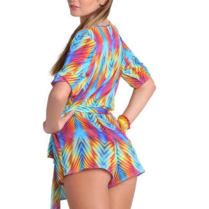 PLAYA VERANO - Wrap Front 3/4 Sleeve Romper