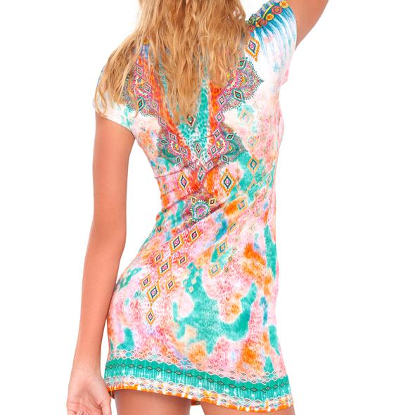 BOHO CHIC - Short Sleeve Bodycon Dress