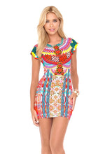 CHASING WATERFALLS - Short Sleeve Bodycon Dress • Multicolor