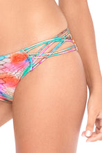 LIBERTAD TORNASOL - Molded Push Up Bandeau Halter Top & Criss Cross Sides Full Bottom • Multicolor