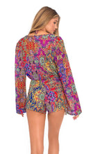 GIPSY SOUL - Wrap Front Long Sleeve Romper • Multicolor