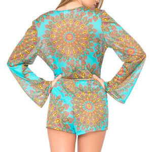 SUEÑOS ESTRELLADOS - Wrap Front Long Sleeve Romper