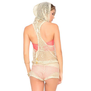 STARFISH WISHES - Gold Net Hoodie Romper