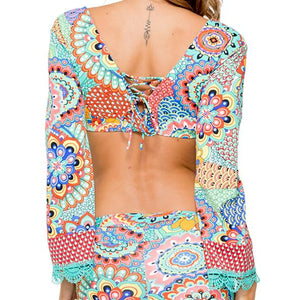 MARIPOSITA CARIBEÑA - Bell Sleeve Crop Top