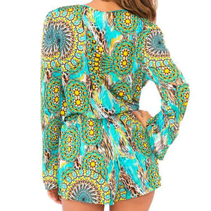 MOON PRINCESS - Wrap Front Long Sleeve Romper