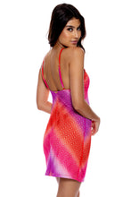 LULI SUNSET - Diamond Cut Short Dress • Multicolor