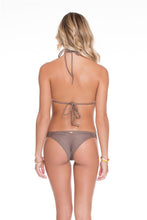 COSITA BUENA - Crochet Illusion Halter Top & Strappy Brazilian Ruched Back Bottom • Sandy Toes