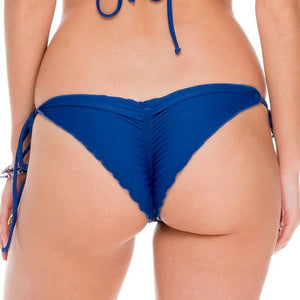 WANTED AND WILD - Wavey Ruched Back Brazilian Tie Side Bottom