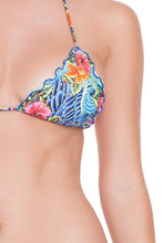 INKED BABE - Wavey Triangle Top & Wavy Ruched Back Brazilian Tie Side Bottom • Multicolor