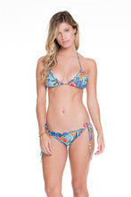 INKED BABE - Wavey Triangle Top & Wavy Ruched Back Brazilian Tie Side Bottom • Multicolor