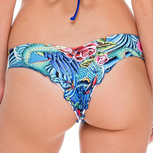 INKED BABE - Wavey Ruched Back Brazilian Bottom