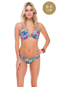 INKED BABE - Underwire Adjustable Top & Strappy Brazilian Ruched Back Bottom • Multicolor