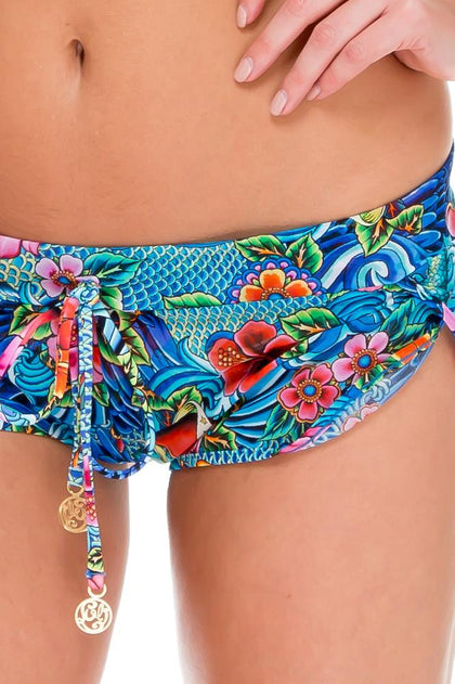 INKED BABE - Underwire Adjustable Top & Inked Drawstring Shorts • Multicolor